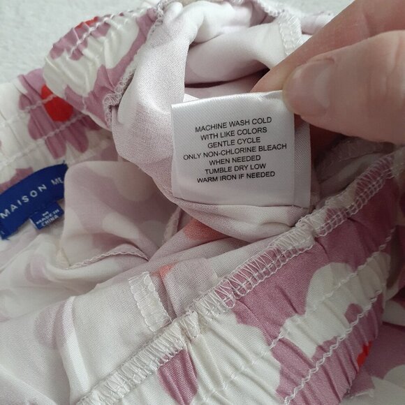 Maison Me Maisonette Women's M Purple Retro Floral Bamboo Viscose Cabana Shorts - Picture 6 of 15